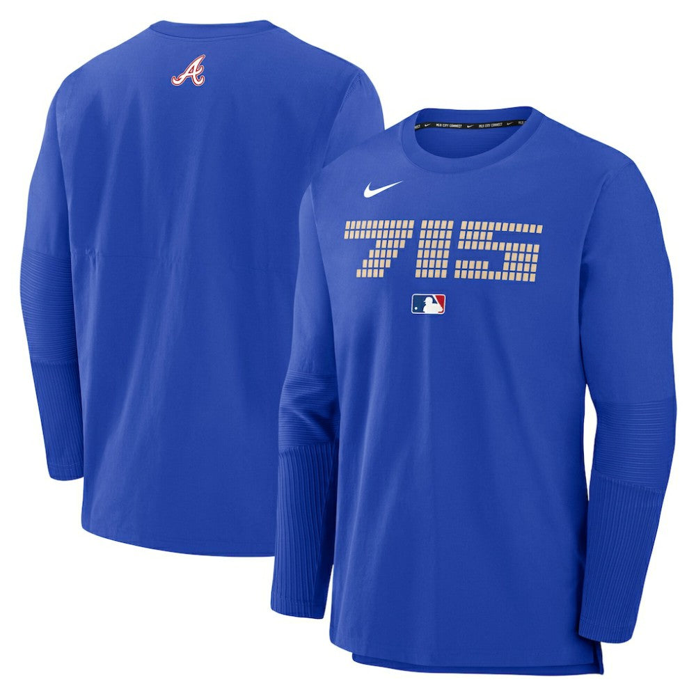 Atlanta Braves 2025 City Connect Authentic Collection Player Dri-FIT Lightweight Pullover Royal