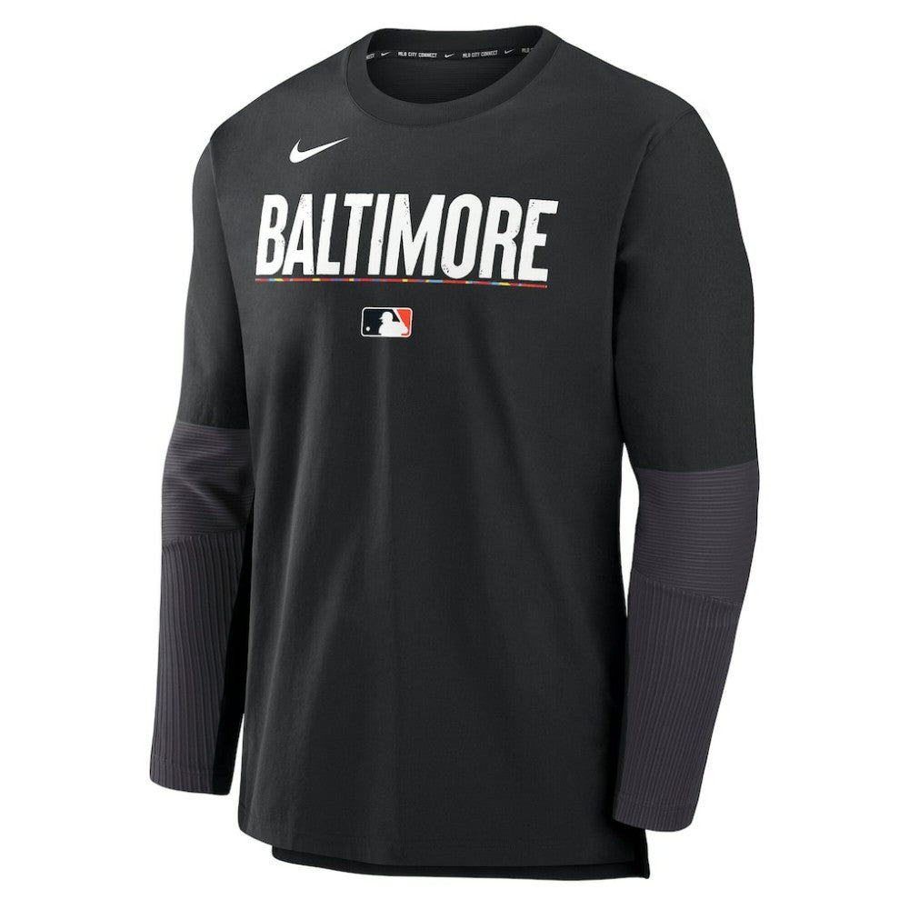 Baltimore Orioles 2025 City Connect Authentic Collection Player Dri-FIT Lightweight Pullover Black