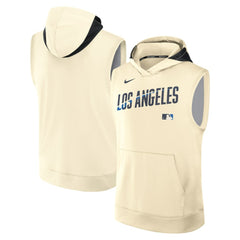 Los Angeles Dodgers 2025 City Connect Authentic Collection Dri-FIT Sleeveless Hoodie Cream