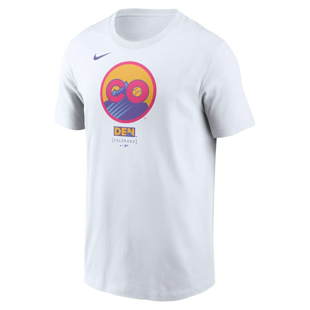 Colorado Rockies 2025 City Connect Logo T-Shirt White