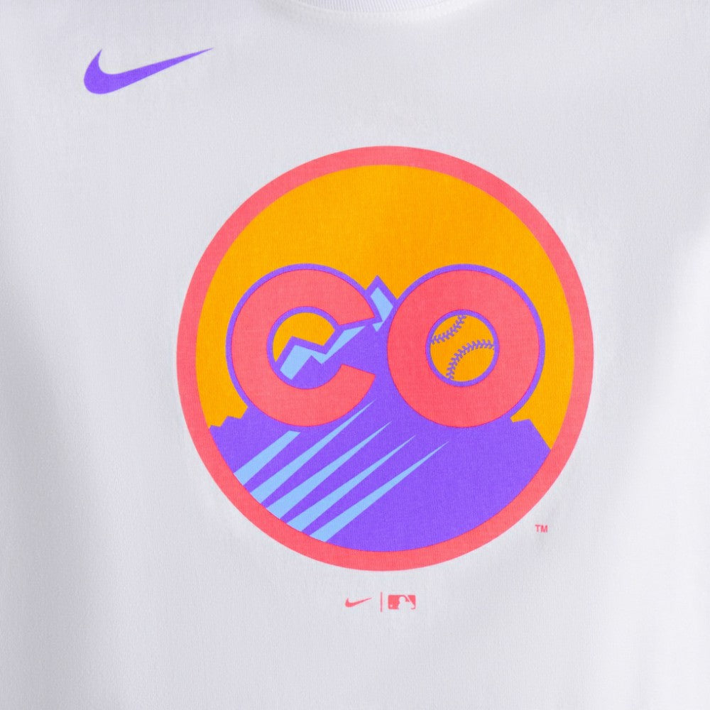 Colorado Rockies 2025 City Connect Logo T-Shirt White