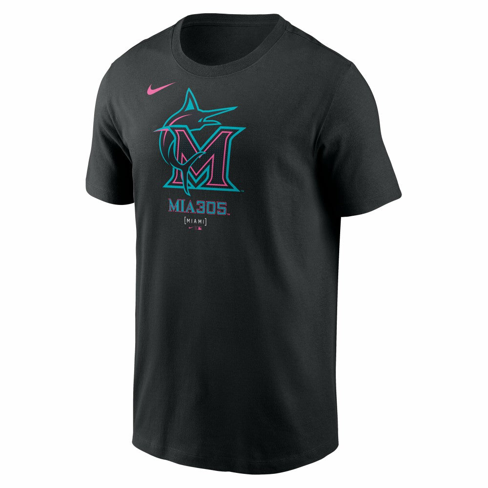 Miami Marlins 2025 City Connect Large Logo T-Shirt Black