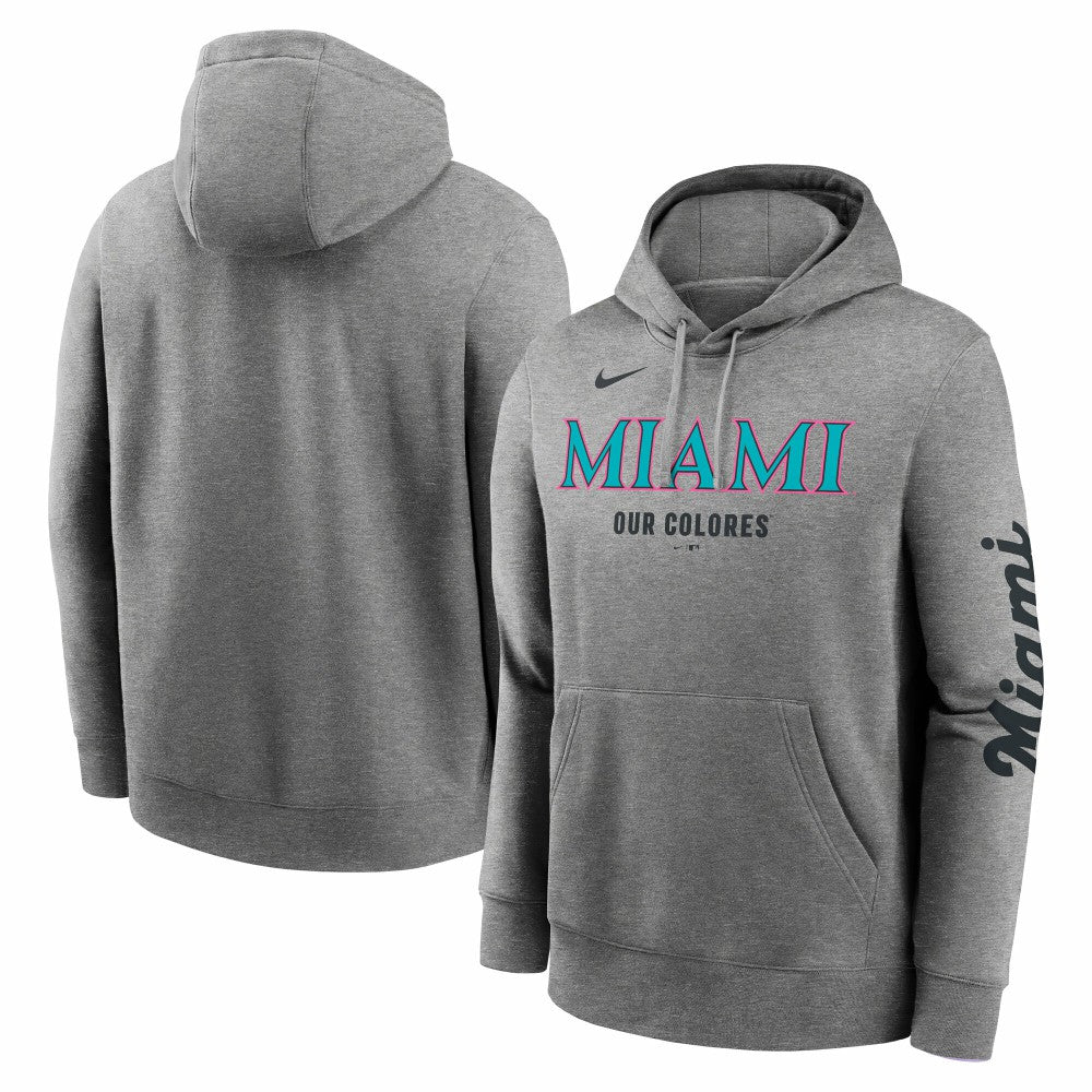 Miami Marlins City Connect Club Hoodie Heather Charcoal