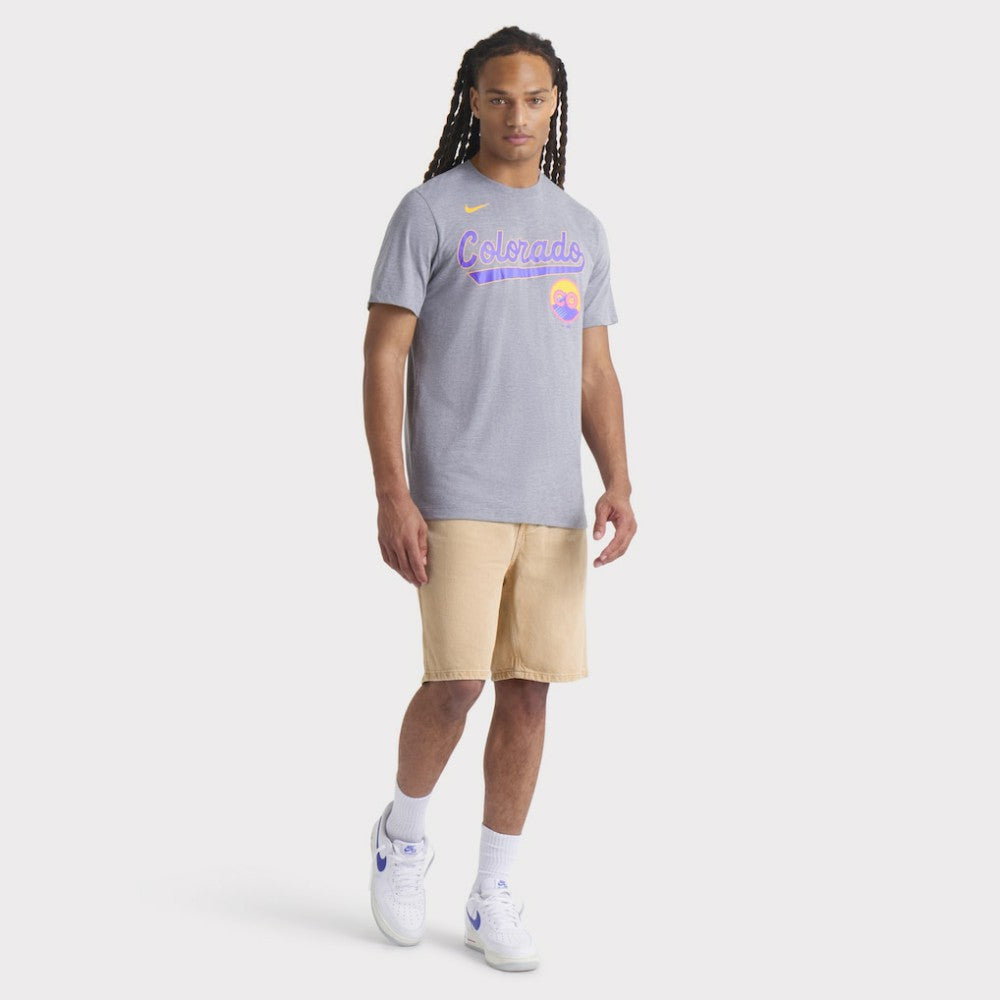 Colorado Rockies City Connect Script Tri-Blend T-Shirt Heather Charcoal