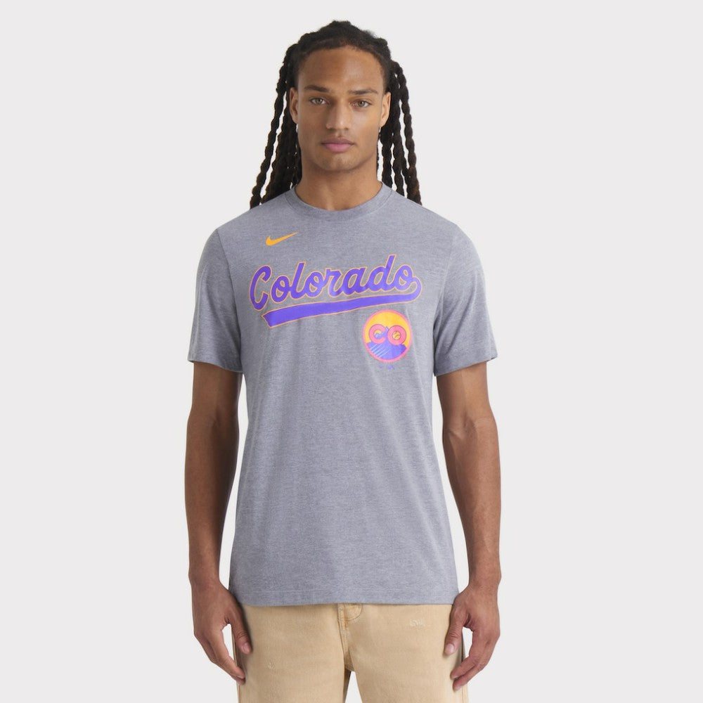 Colorado Rockies City Connect Script Tri-Blend T-Shirt Heather Charcoal