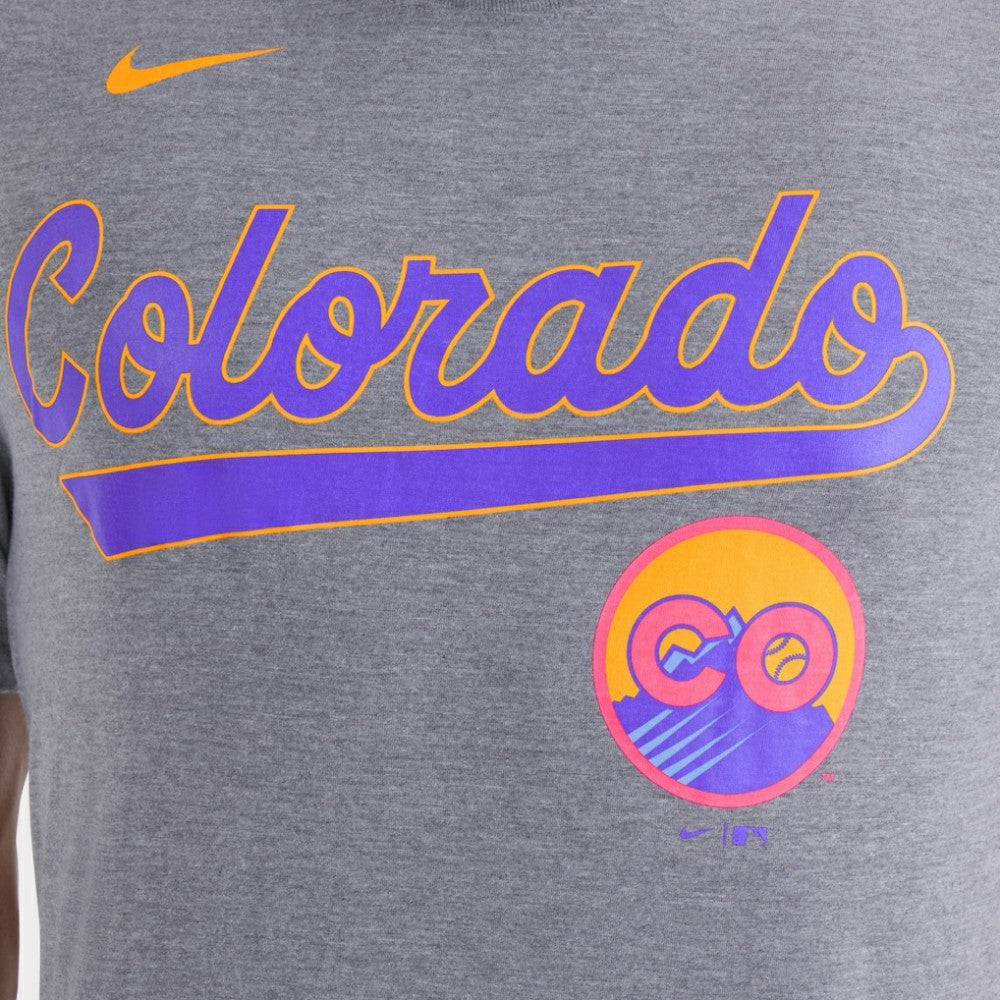 Colorado Rockies City Connect Script Tri-Blend T-Shirt Heather Charcoal