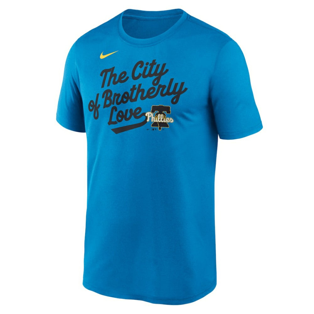 Philadelphia Phillies City Connect Team Phrase Script Legend Performance T-Shirt Blue