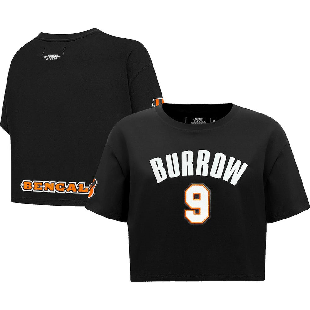 Joe Burrow Cincinnati Bengals Pro Standard Women's Player Name & Number Cropped Boxy T-Shirt - Black cheap