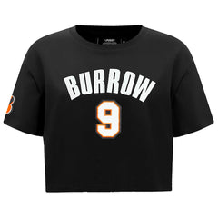 Joe Burrow Cincinnati Bengals Pro Standard Women's Player Name & Number Cropped Boxy T-Shirt - Black cheap