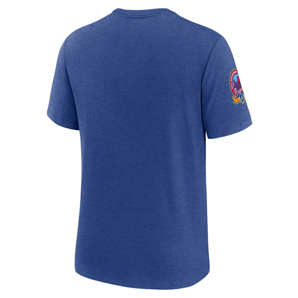 Atlanta Braves Cooperstown Collection Eras Tri-Blend T-Shirt Heather Royal