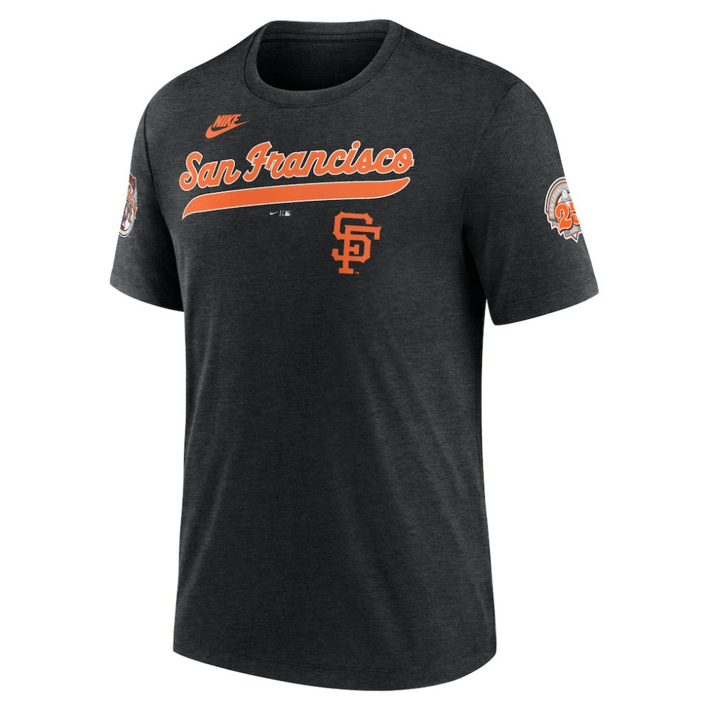 San Francisco Giants Cooperstown Collection Eras Tri-Blend T-Shirt Heather Black