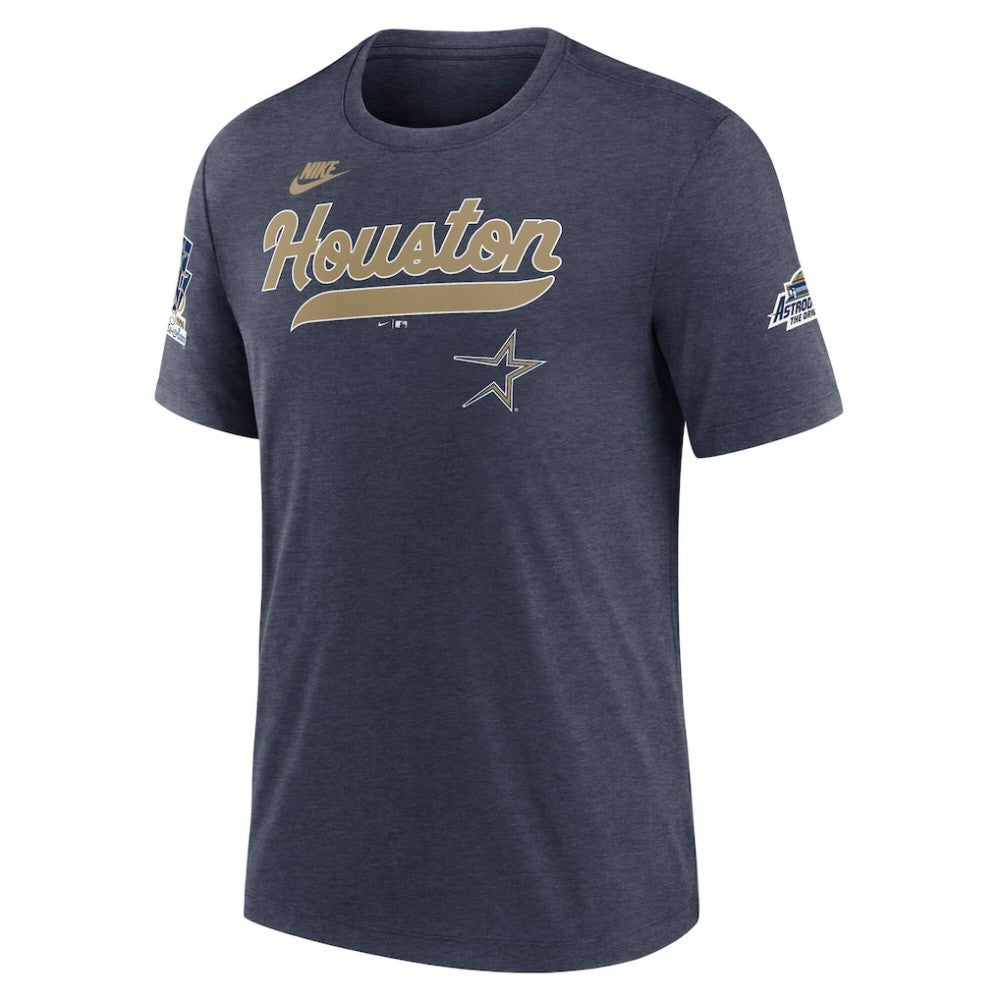 Houston Astros Cooperstown Collection Eras Tri-Blend T-Shirt Heather Navy