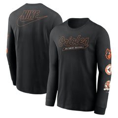 Baltimore Orioles Cooperstown Collection Knockout Long Sleeve T-Shirt Black