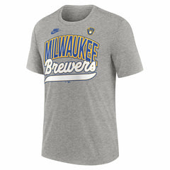 Milwaukee Brewers Cooperstown Collection Retro Tri-Blend T-Shirt Heather Gray