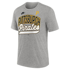 Pittsburgh Pirates Cooperstown Collection Retro Tri-Blend T-Shirt Heather Gray