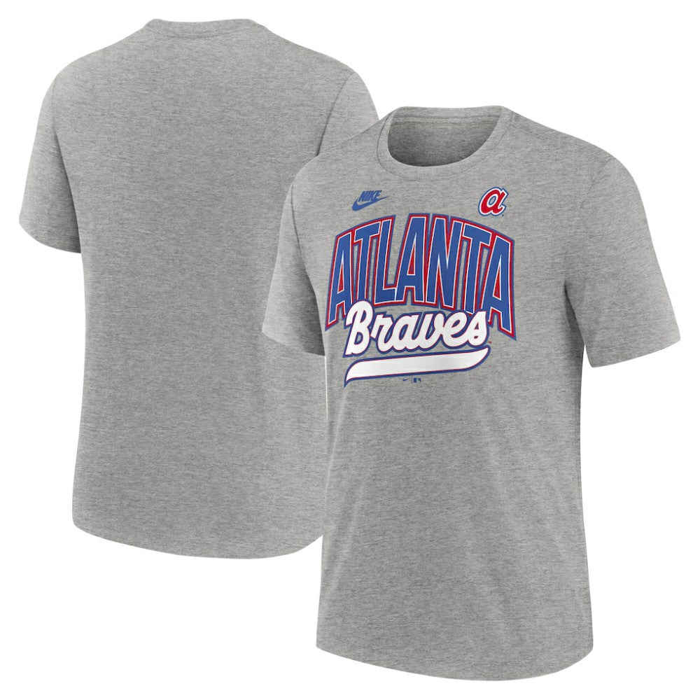 Atlanta Braves Cooperstown Collection Retro Tri-Blend T-Shirt Heather Gray