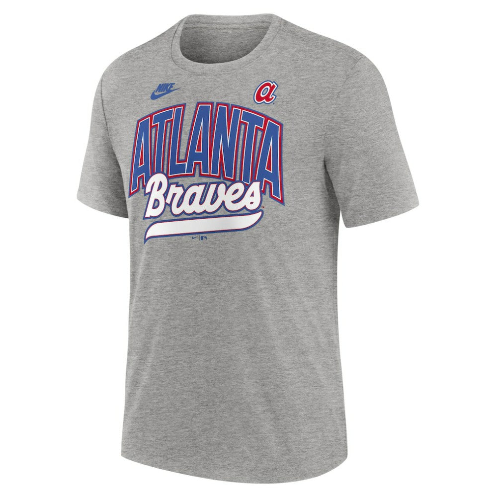 Atlanta Braves Cooperstown Collection Retro Tri-Blend T-Shirt Heather Gray