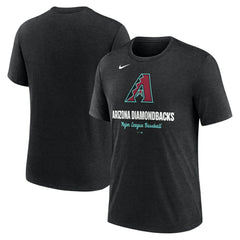 Arizona Diamondbacks Logo Tri-Blend T-Shirt Heather Black