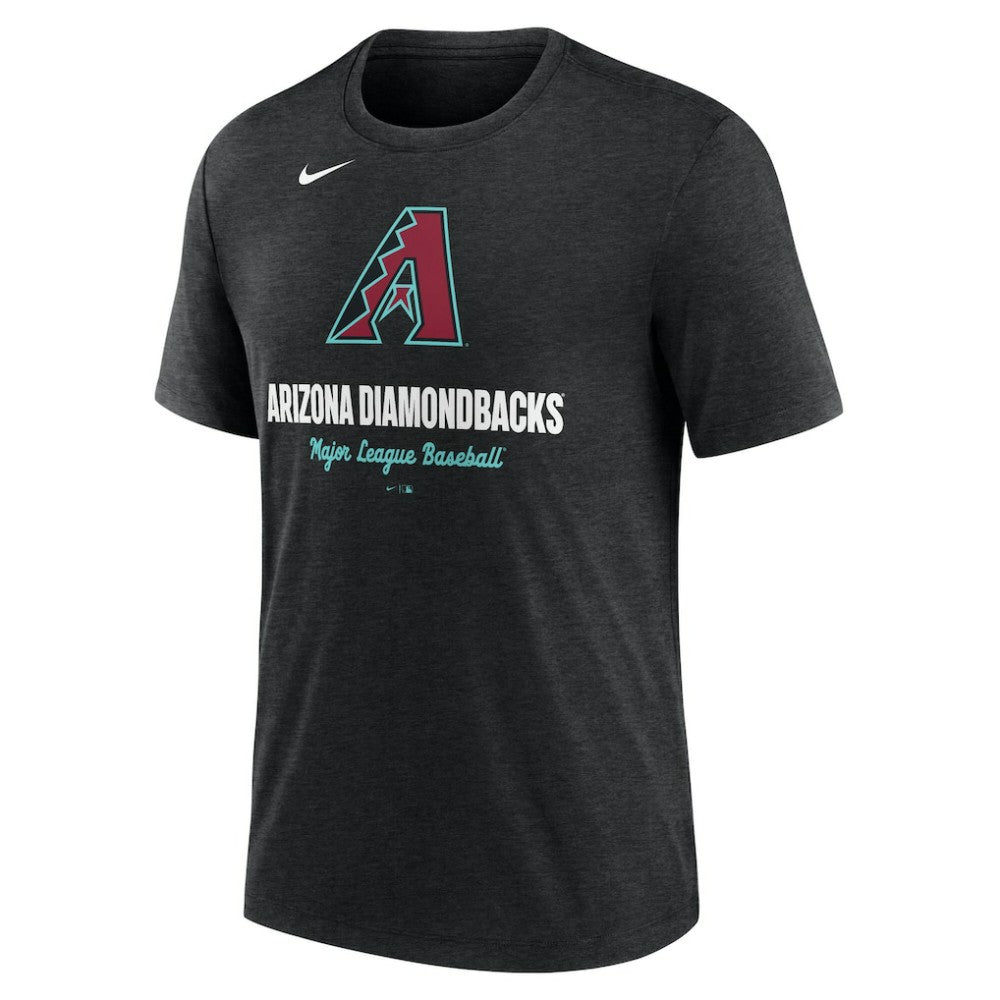 Arizona Diamondbacks Logo Tri-Blend T-Shirt Heather Black