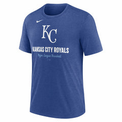 Kansas City Royals Logo Tri-Blend T-Shirt Heather Royal