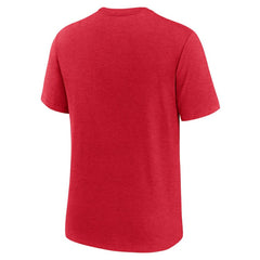 Los Angeles Angels Logo Tri-Blend T-Shirt Heather Red