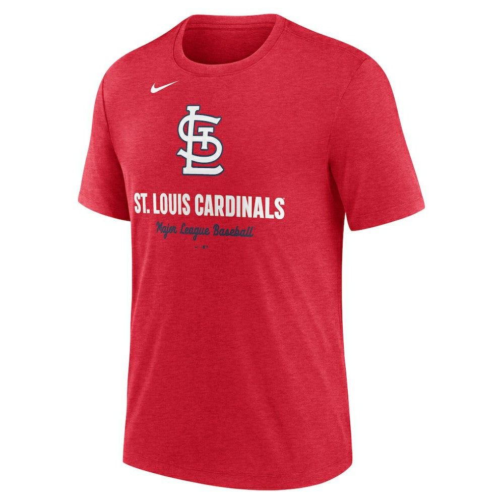St. Louis Cardinals Logo Tri-Blend T-Shirt Heather Red
