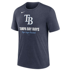 Tampa Bay Rays Logo Tri-Blend T-Shirt Heather Navy