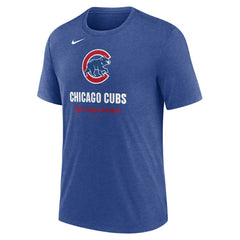 Chicago Cubs Logo Tri-Blend T-Shirt Heather Royal