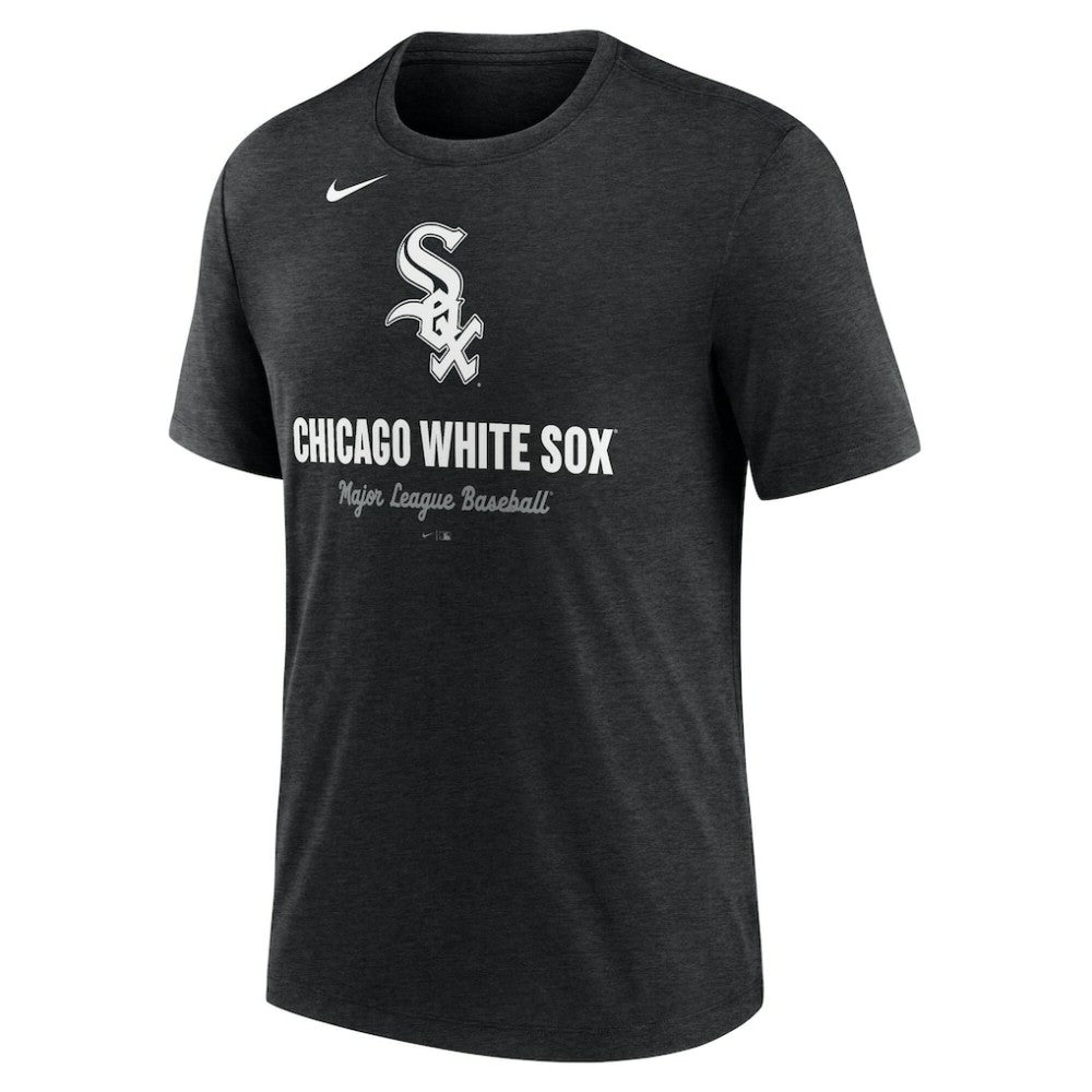 Chicago White Sox Logo Tri-Blend T-Shirt Heather Black