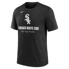 Chicago White Sox Logo Tri-Blend T-Shirt Heather Black