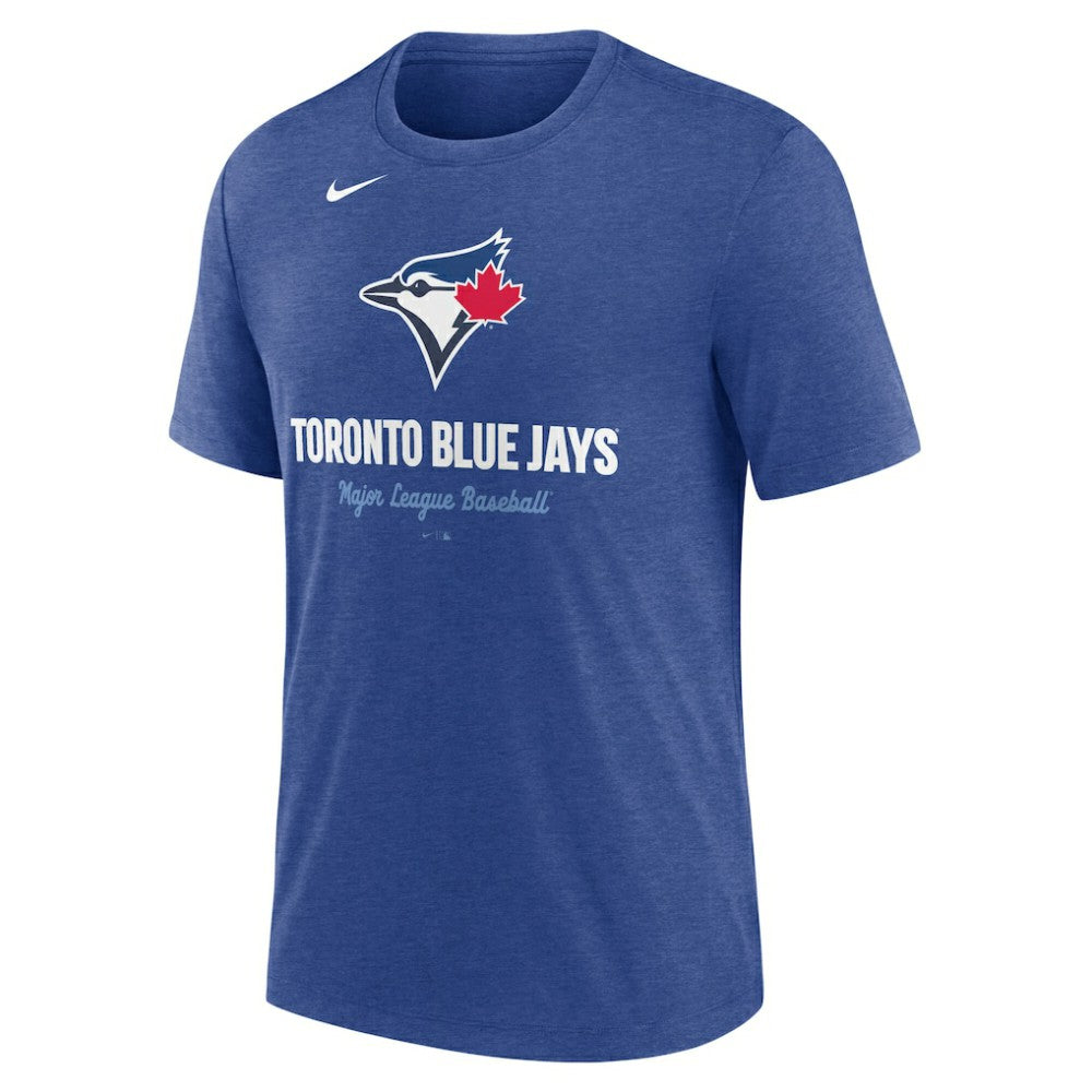 Toronto Blue Jays Logo Tri-Blend T-Shirt Heather Royal