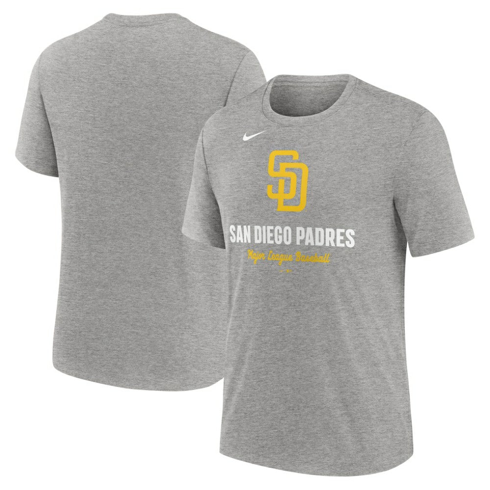 San Diego Padres Logo Tri-Blend T-Shirt Heather Gray