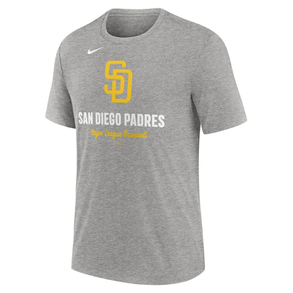 San Diego Padres Logo Tri-Blend T-Shirt Heather Gray