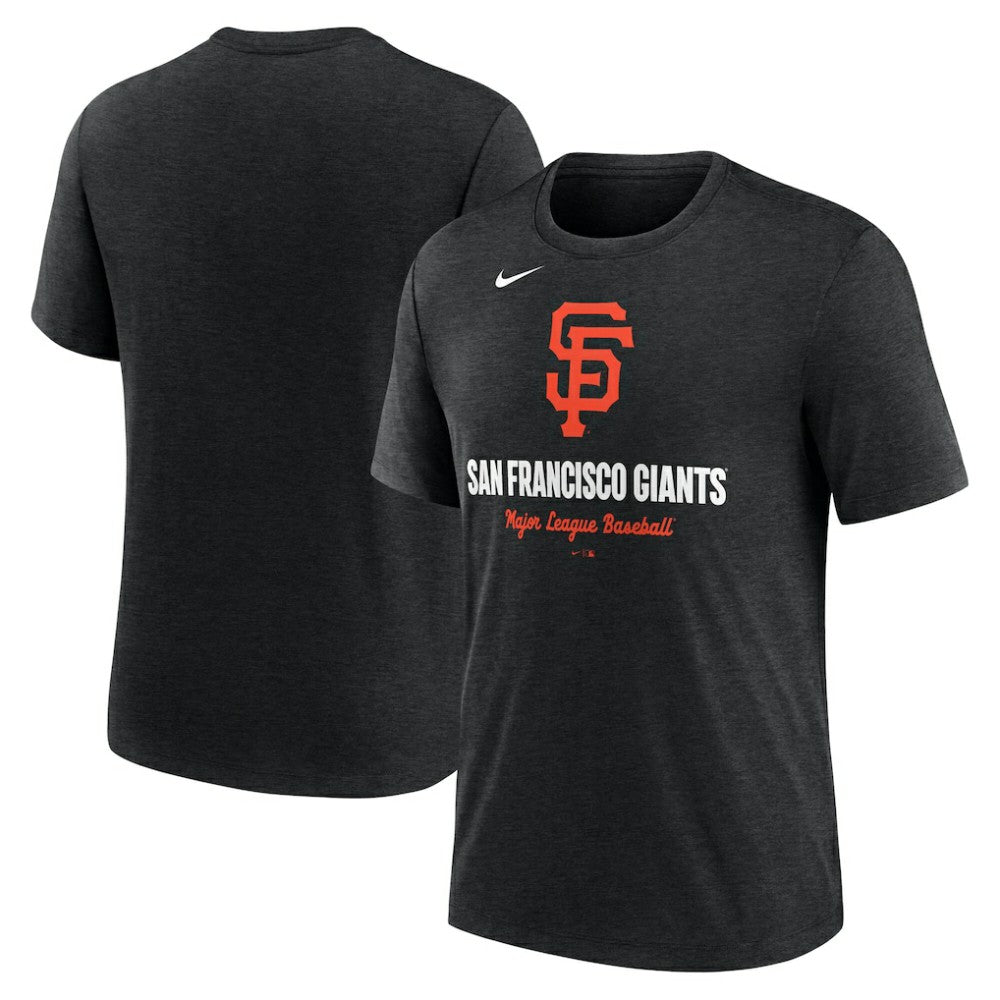 San Francisco Giants Logo Tri-Blend T-Shirt Heather Black