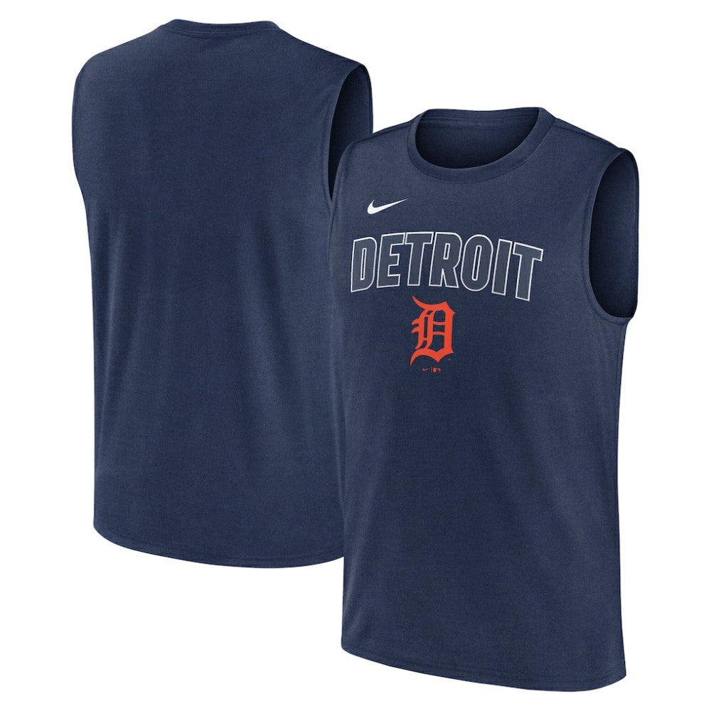 Detroit Tigers Knockout Dri-FIT Muscle Tank Top Navy