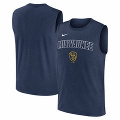 Milwaukee Brewers Knockout Dri-FIT Muscle Tank Top Navy