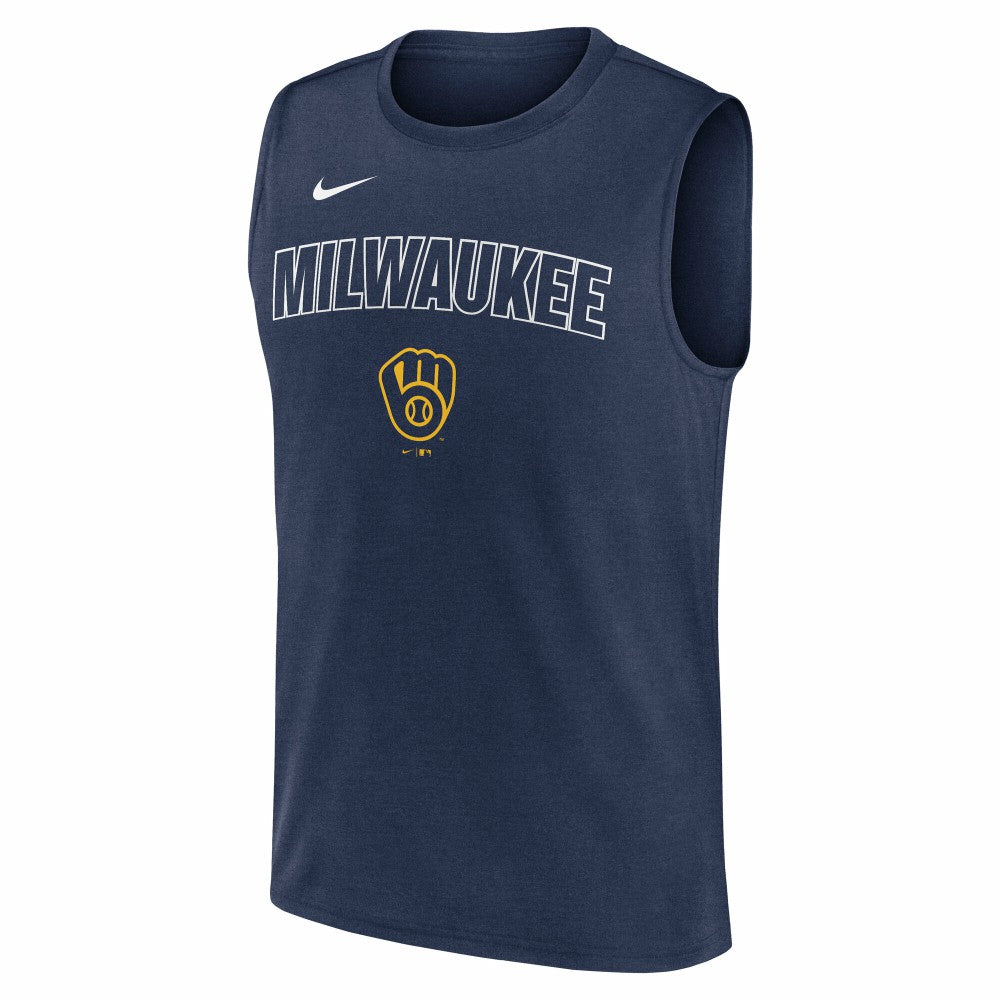 Milwaukee Brewers Knockout Dri-FIT Muscle Tank Top Navy