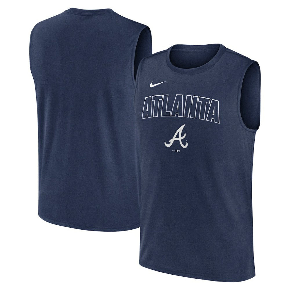 Atlanta Braves Knockout Dri-FIT Muscle Tank Top Navy