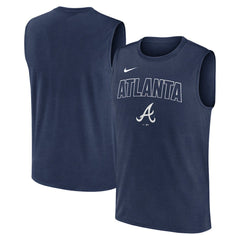 Atlanta Braves Knockout Dri-FIT Muscle Tank Top Navy