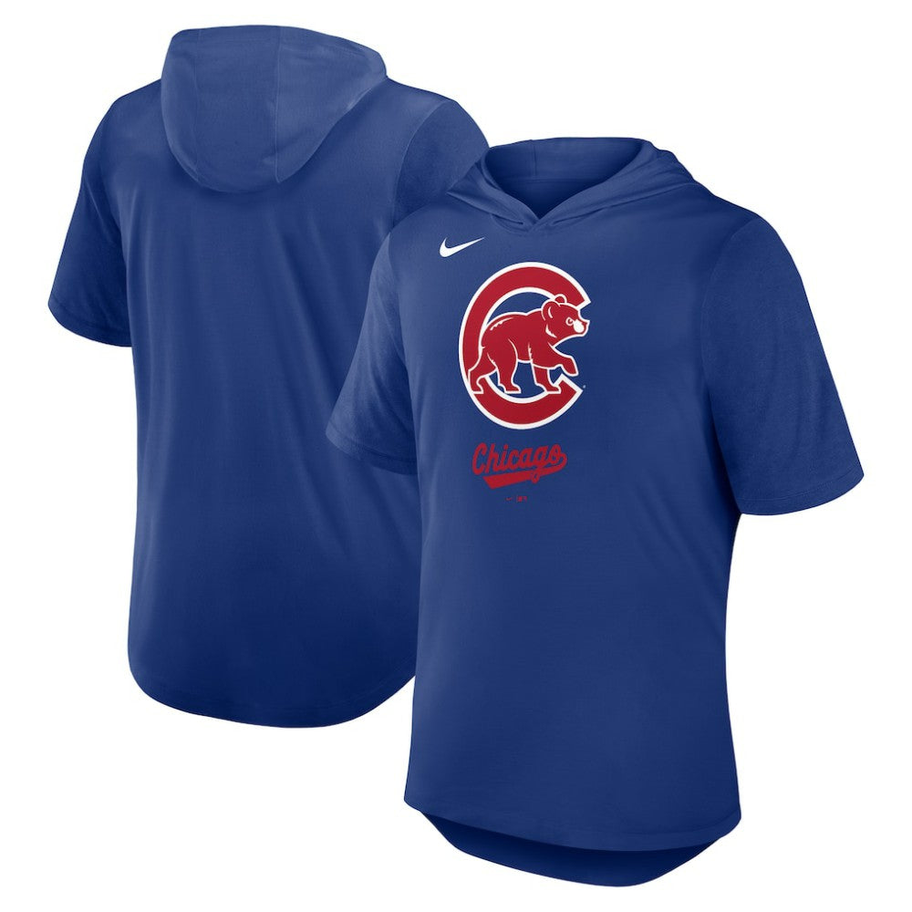 Chicago Cubs Tri-Blend Hoodie T-Shirt Royal