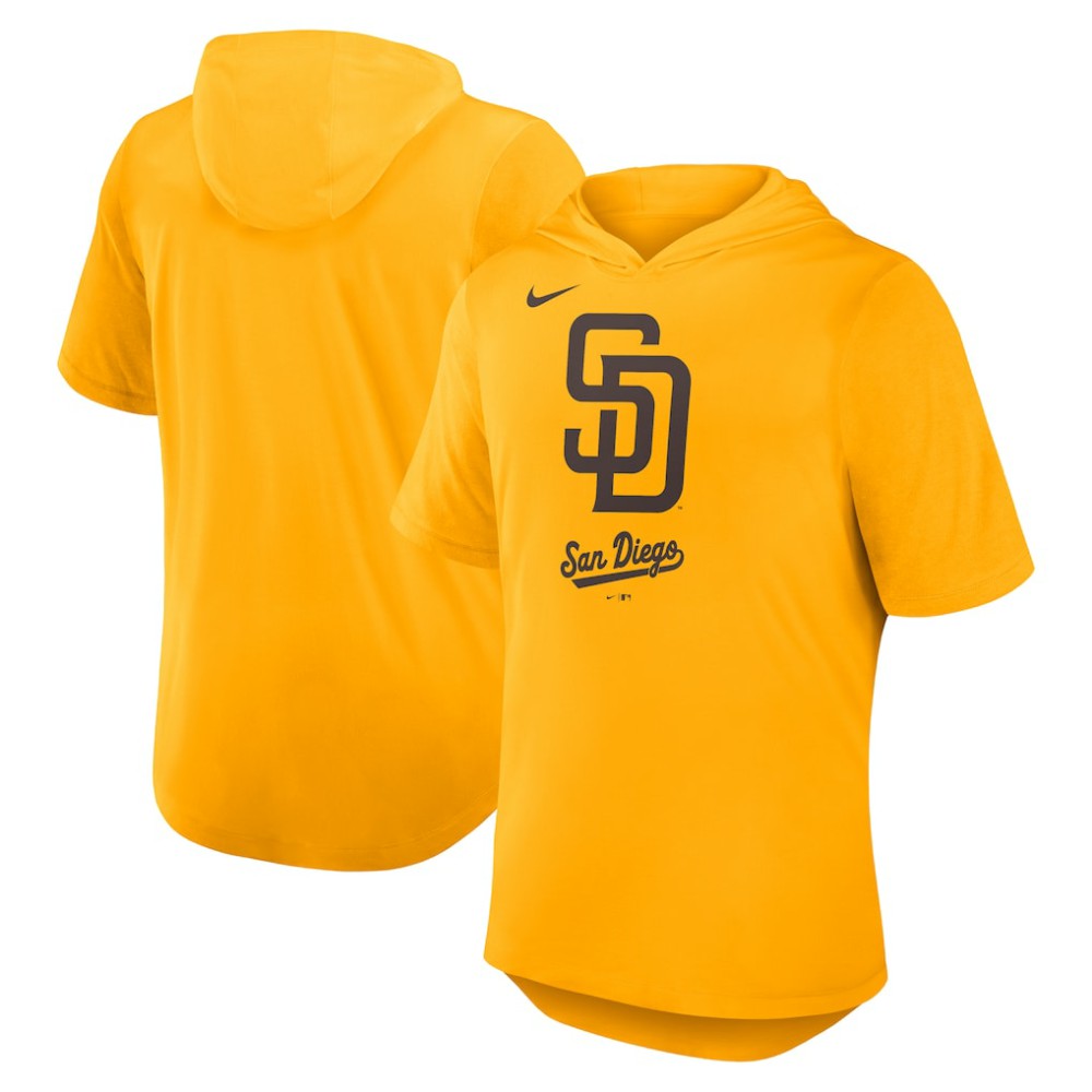 San Diego Padres Tri-Blend Hoodie T-Shirt Gold