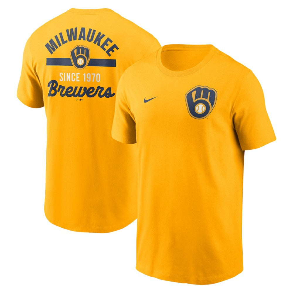 Milwaukee Brewers 2-Hit T-Shirt Gold