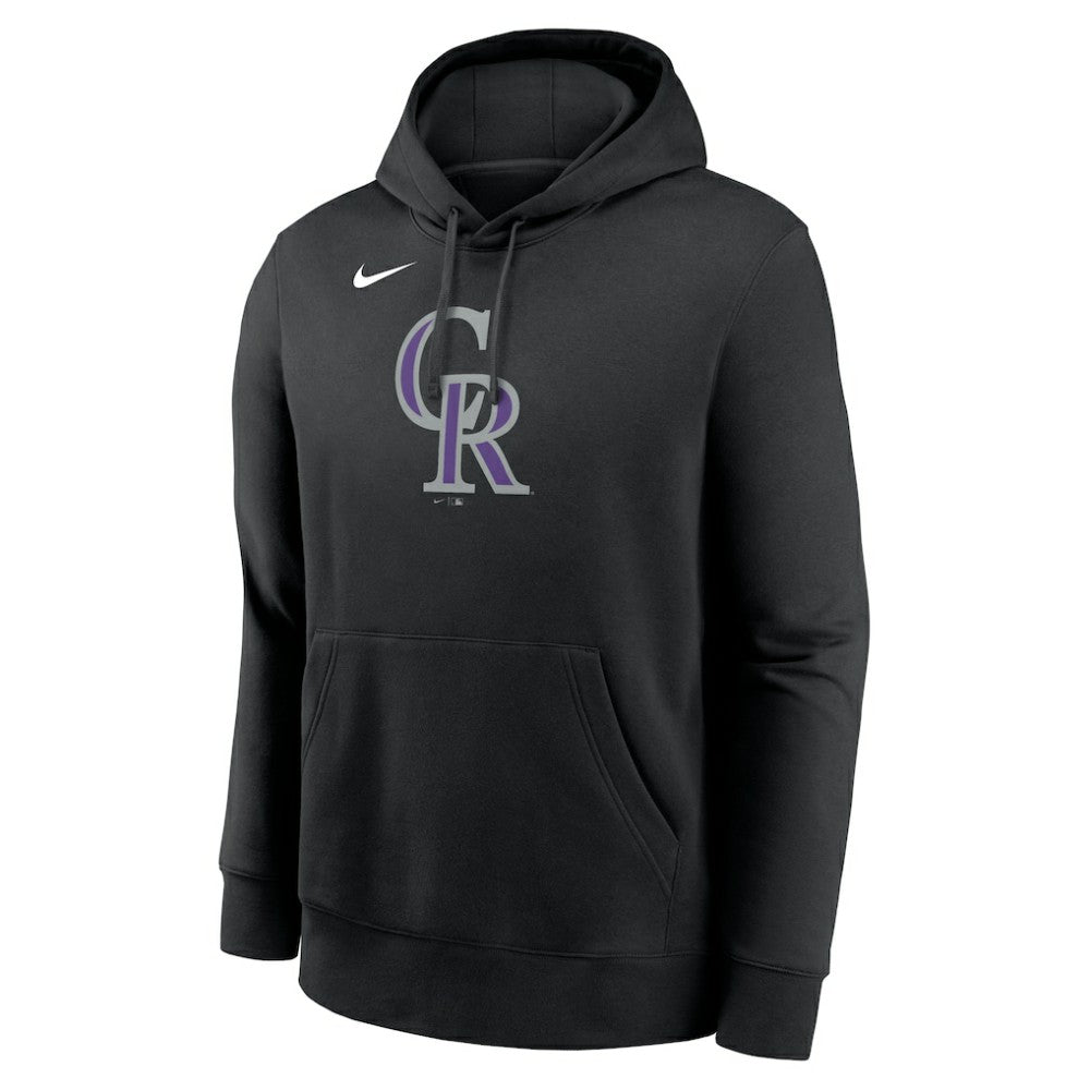 Colorado Rockies Logo Club Fleece Hoodie Black