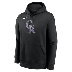 Colorado Rockies Logo Club Fleece Hoodie Black