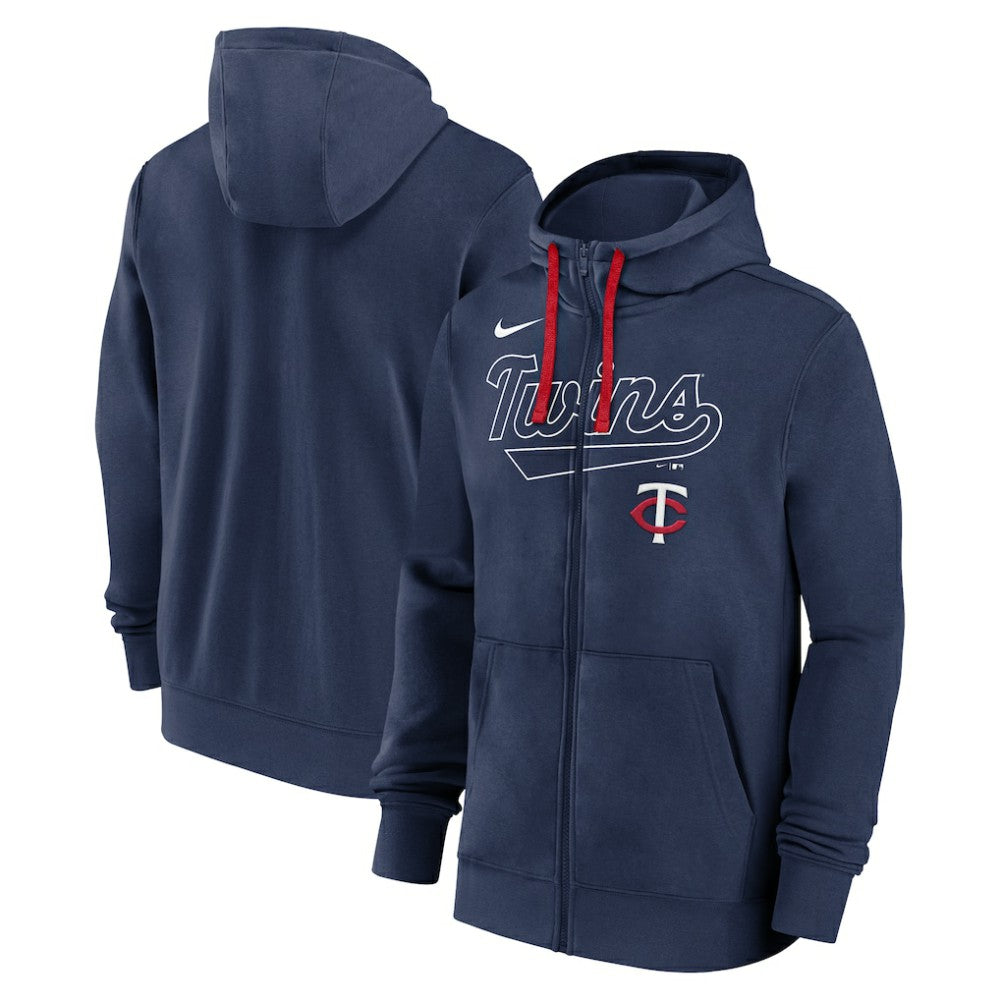 Minnesota Twins Knockout Script Full-Zip Hoodie Navy