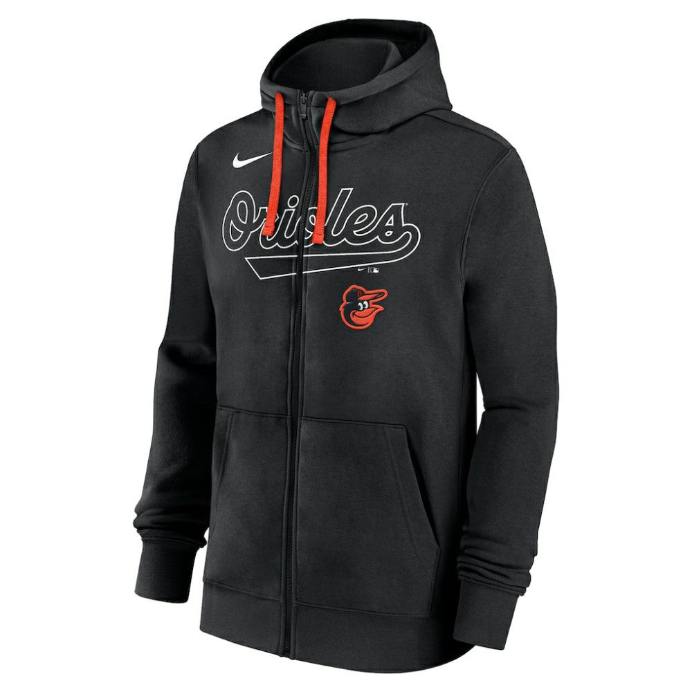 Baltimore Orioles Knockout Script Full-Zip Hoodie Black
