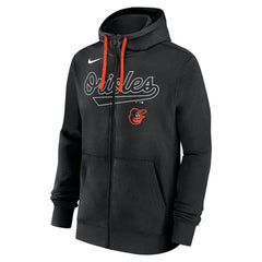 Baltimore Orioles Knockout Script Full-Zip Hoodie Black