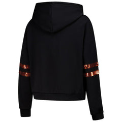 Cincinnati Bengals Cuce Women's Cropped Sequins Pullover Hoodie - Black outlet