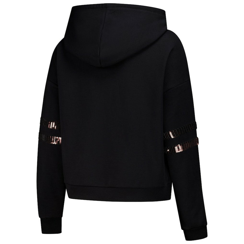Cleveland Browns Cuce Women's Cropped Sequins Pullover Hoodie - Black discount