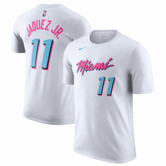 Jaime Jaquez Jr. Miami Heat 2024/25 City Edition Vice Name & Number T-Shirt - White cheap